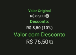 tela com o resultado