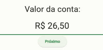 Tela do aplicativo para inserir o valor da conta para ser calculado o troco.