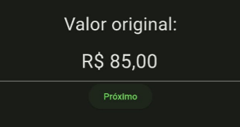 Tela para digitar valores